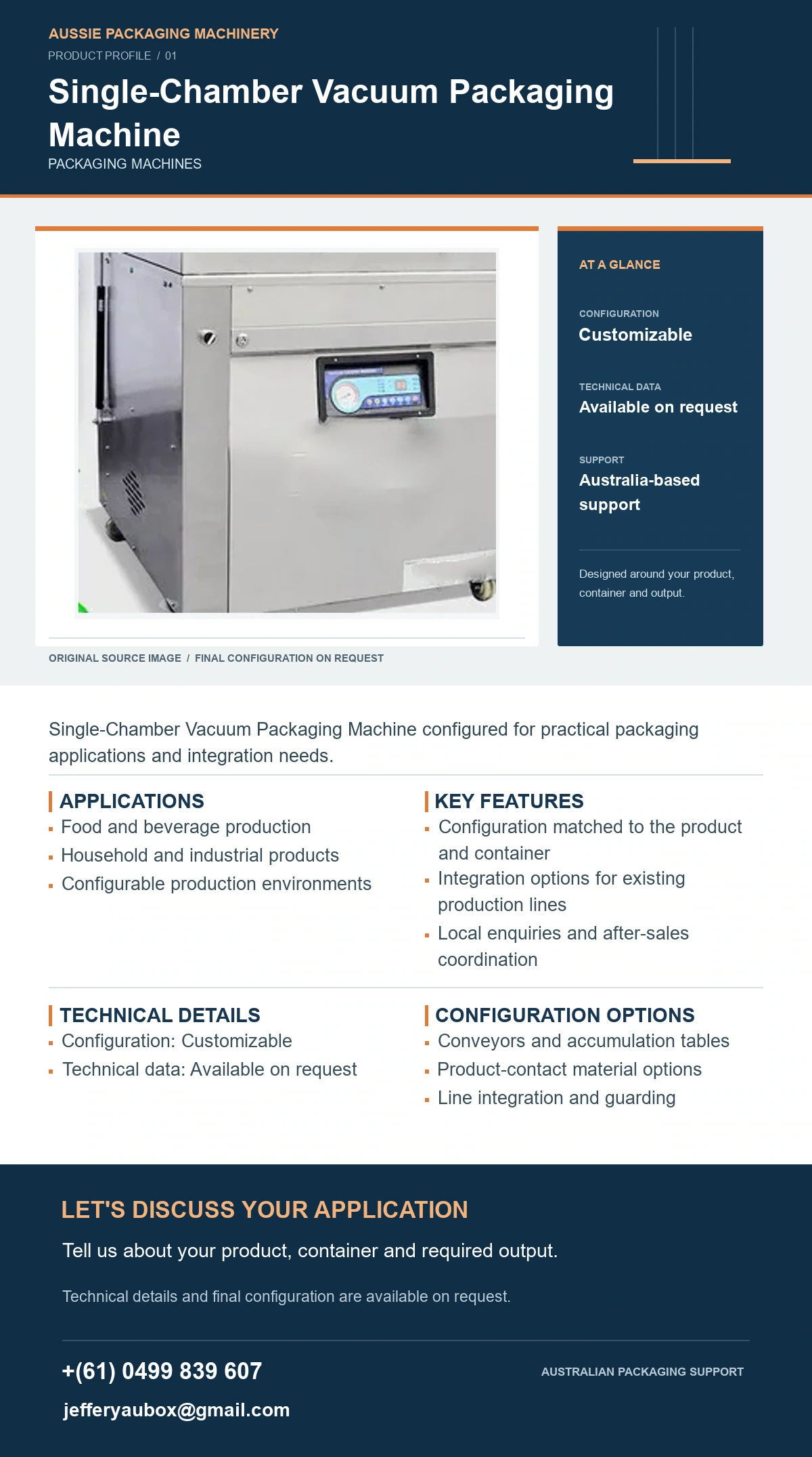Single-Chamber Vacuum Packaging Machine product detail artwork